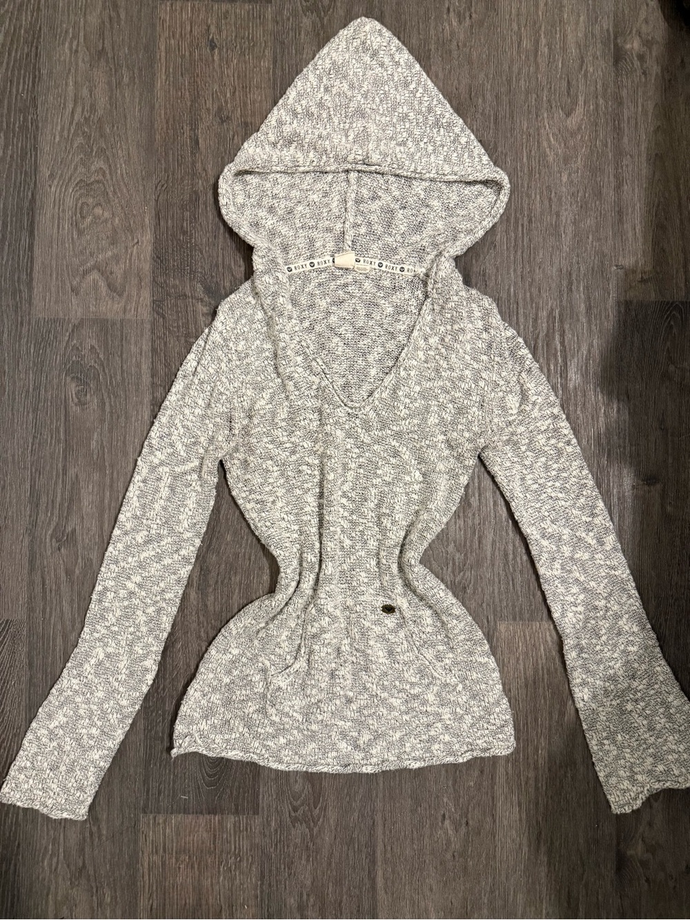 Cozy Gray Roxy Knit Hooded Sweater